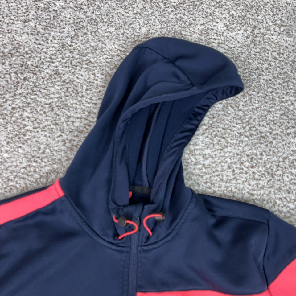 耐克夹克男式中号海军蓝粉色连帽Therma Fit足球全拉链热身运动 — 第 2/4 张图片