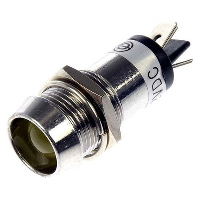 #ad #ad Light Indicator Amber Lens LED Metal Silver Pressure Fit 1.56 Inches Depth $24.32