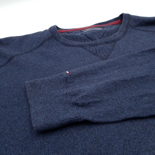 Tommy Hilfiger Crew Neck Blue Cotton Cashmere Jumper Sweater Mens Ga1 Size XL - Picture 6 of 8