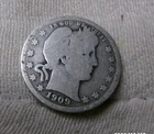 1909 P SILVER BARBER QUARTER