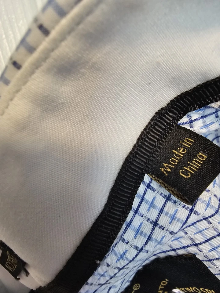 Camisa social Versace 19-69 Abbigliamento masculina esportiva azul com botões M 15.5 - Imagem 4 de 4