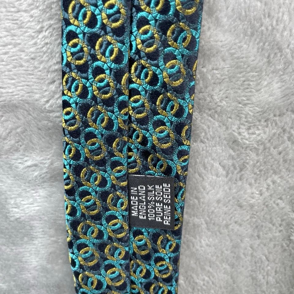 Paul Smith 男式丝绸领带豪华英格兰领带几何链高级 3.5x59 — 第 4/4 张图片