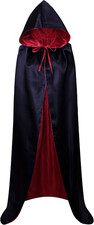 Reversible Hooded Cape Cloak for Adults - Unisex Halloween Christmas Witch Cos