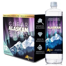 Clear Alaskan Fresh Glacier Water - Naturally Alkaline Glacial Water, rich in...