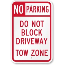 No Parking Driveway Aluminum Weatherproof Sign c00665