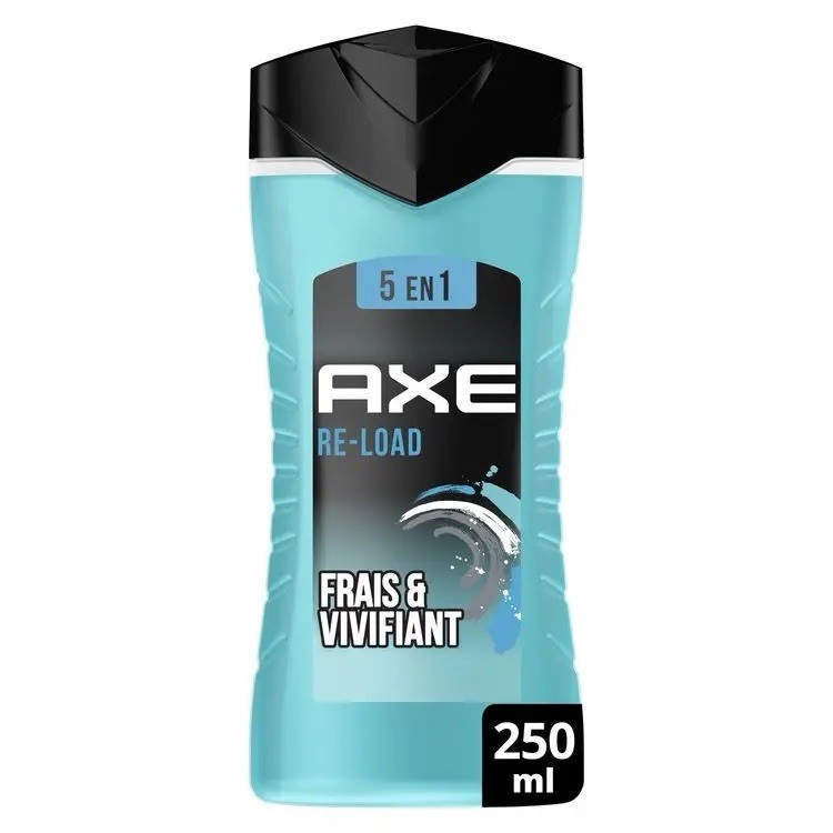 Gel douche Axe Reload 250ml soin corps masculin énergisant pack économique de 4