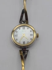 ESQ Swiss Esquire Watch Women Silver Gold Tone MOP Dial New Battery Working