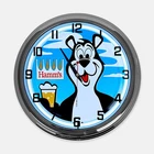 18" Hamm's Beer Metal Sign Designed White Neon Clock
