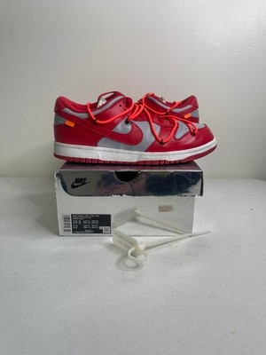 Size 10.5 - Nike Dunk Low Off-White University Red Lightly Worn