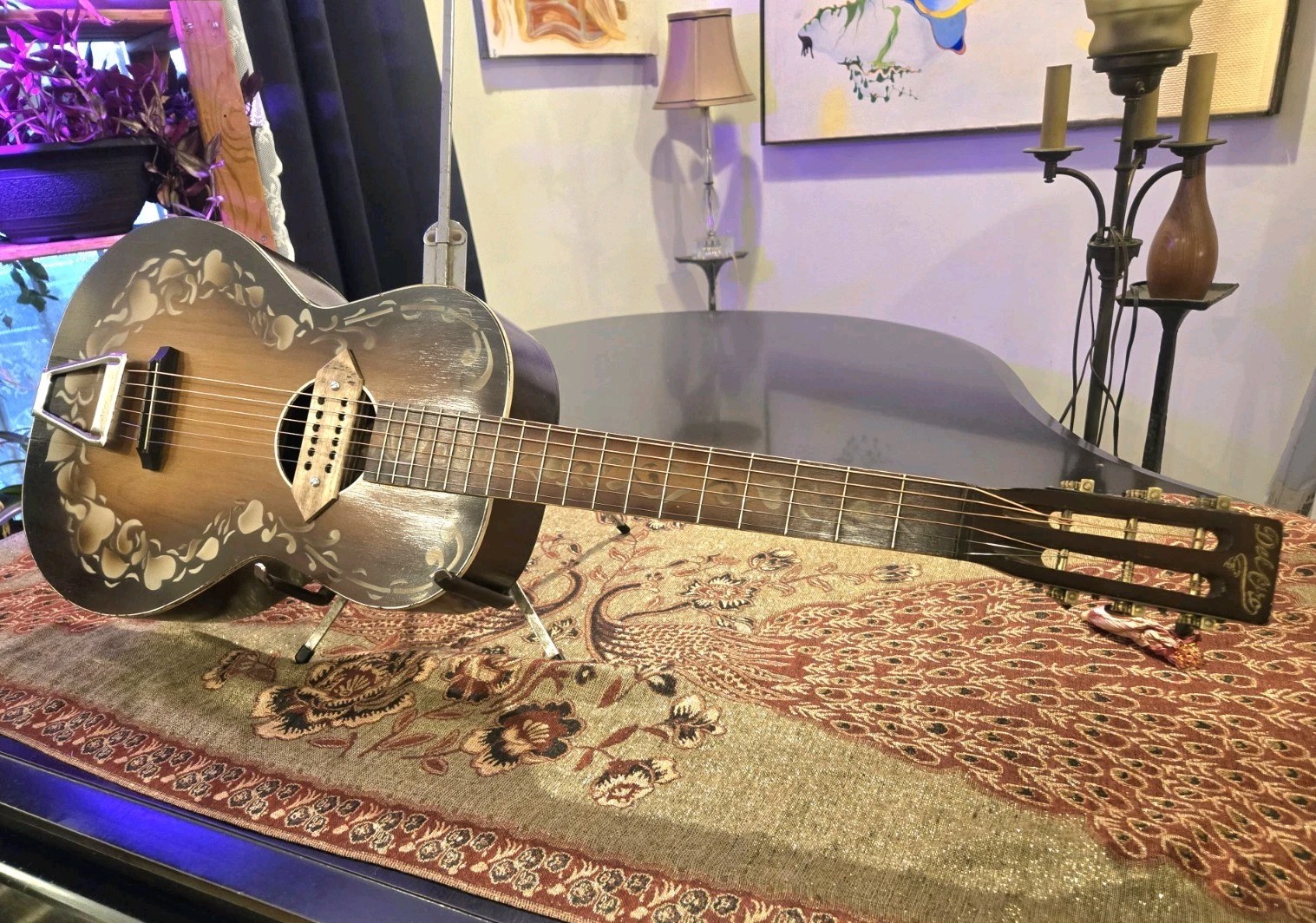 Vintage 1930s Del Oro Parlor Guitar By Harmony/Kay Restored Acoustic Electric 