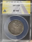 1872 Seated Liberty Half Dollar XF45