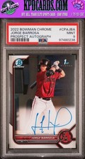 2022 Bowman Chrome #CPAJBA Jorge Barrosa Prospect Autograph PSA 9