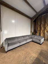 Natuzzi Grey Velvet Recliner Corner Sofa | RRP £6000 | Delivery Available