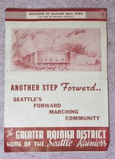 Souvenir of Sick's Stadium, Seattle, w/pictorial map of Greater Rainier District
