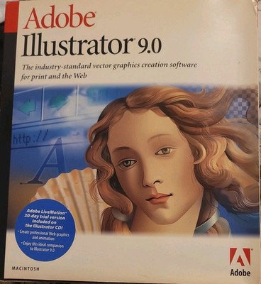 Adobe Illustrator 9.0 Macintosh CD w/ Serial Number User Guide