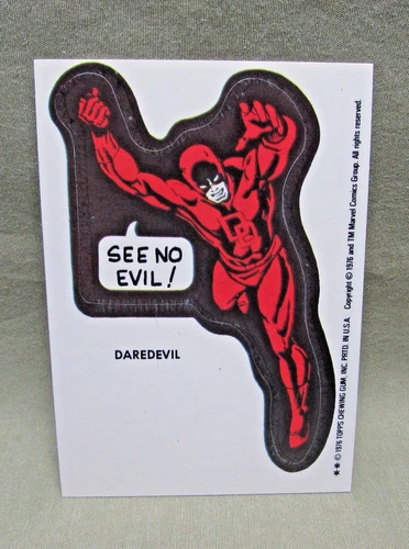 1976 DAREDEVIL STICKER Topps vintage Marvel Super Heroes comic book hero card