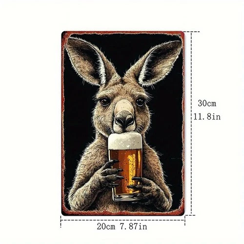 Vintage Kangaroo Beer Tin Metal Signs Home Décor 8x12 Iron Wall for /Bar/Cafe/Ga