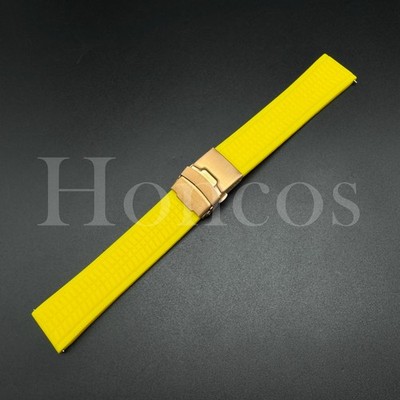 20 22 MM Yellow Rubber Aquanaut Watch Band Strap Quick Release Fits for Casioak