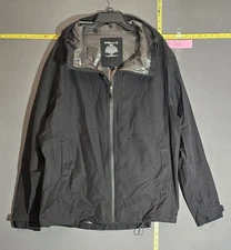 SwissTech Tech Swiss Jacket 2XL XXL 50-52 Rich Black SM49606YB Hood Full Zip