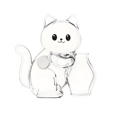 Katzen-K&uuml;hlschrankmagnet mit Vase Transparent f&uuml;r K&uuml;hlschrank, Katzenliebhaber