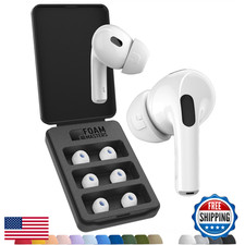 Foam Masters Memory Foam Ear Tips for AirPods Pro 1/2 Gen  3 Pairs S/M/L  Secu