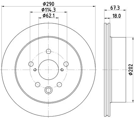 HELLA 8DD 355 134-531 Disco freno ventilazione interna, rivestito, senza bullone fissaggio ruota - Immagine 2
