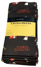 12 Utopia Kitchen Hotel Napkins Christmas Theme Cotton Blend Festive Print