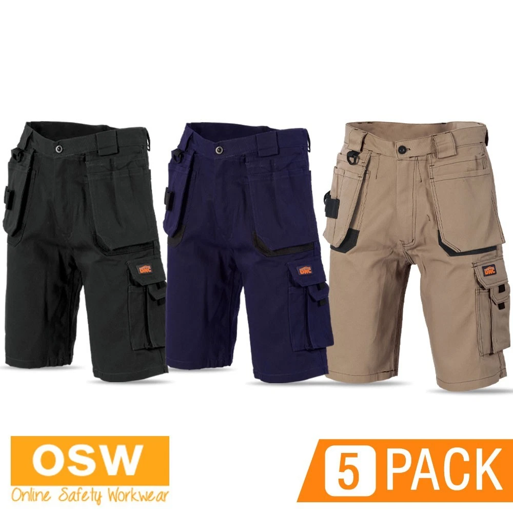 5 X Mens Duratex Cotton Duck Weave Cargo Shorts with 10 Multi Functional Pocket