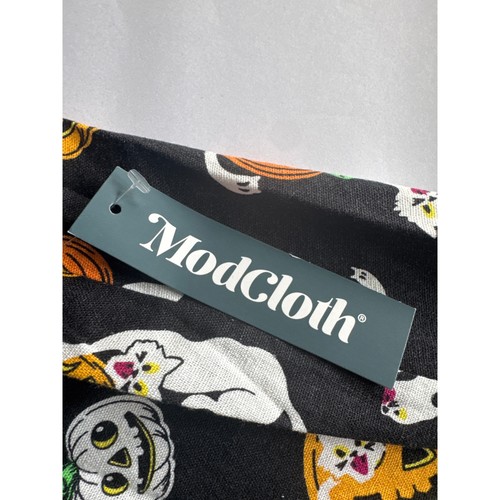 ModCloth More Than Charming Boo Cats Ghost Halloween Linen Skirt Plus 1X NWT - Picture 3 of 6
