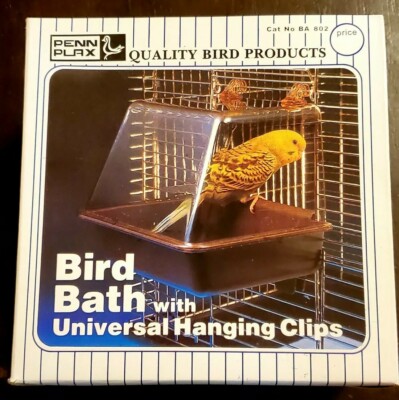 Brand New Penn Plax Clip-On Bird Bath   Comes With Universal Hanging Clips!