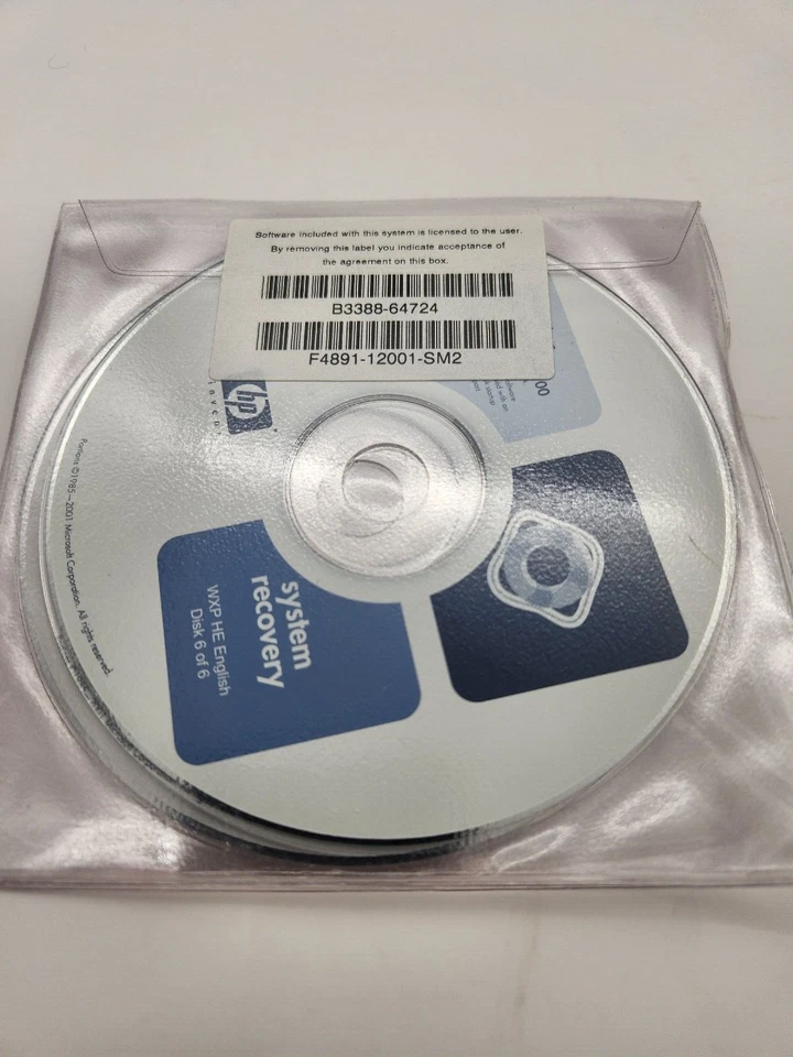 NEW OEM 2002 HP Notebook system recovery disks F4891-12001A zed100 - Image 3 of 4
