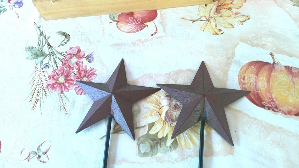 Apliques de vela estrella de metal rústico de granja - Juego de 2 - Decoración de pared Foto 3 de 4