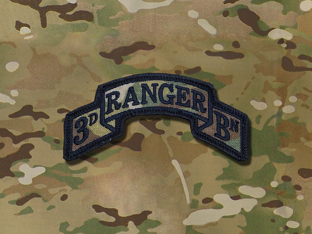 3rd Ranger Battalion Scroll (Modern) Multi-Cam - New Hook & Loop - 3 7/ ...