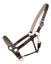 QHP Lupine Leather Halter - Brown with Crystals