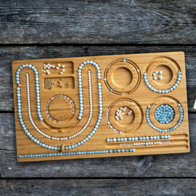 Beading Boards Crafts Trays Wood DIY Necklace Bracelet Beads Jewelry Making Tool