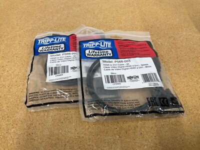 Lot of 2 Tripp Lite HDMI to DVI Cable - 3ft P566-003