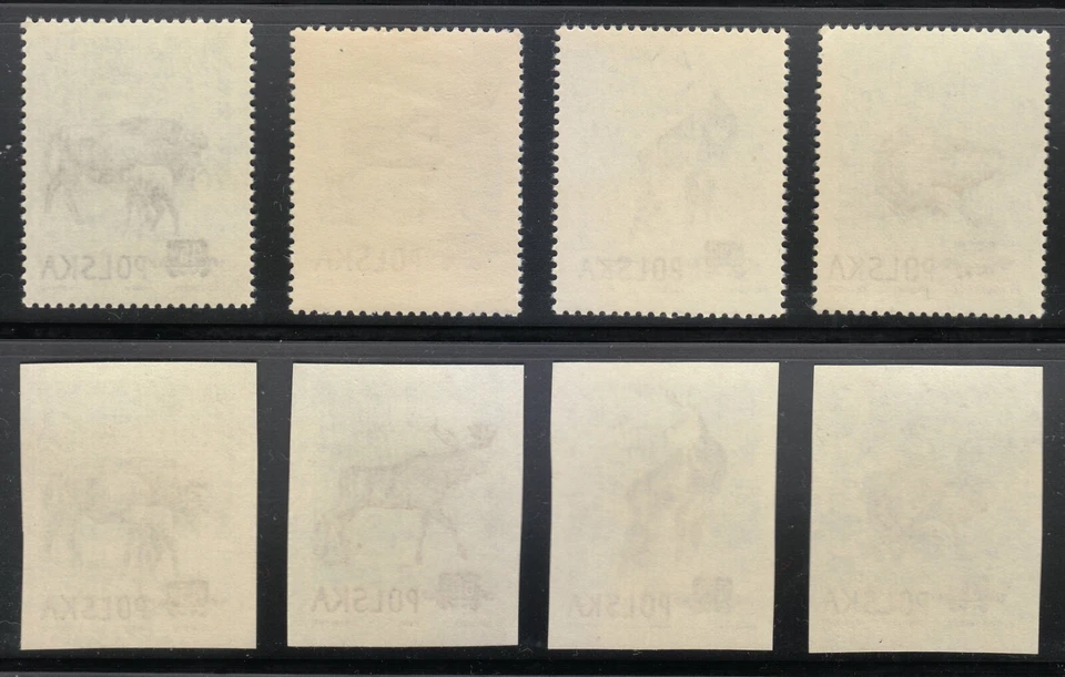 Polonia 1954 MNH Mi 885AB-888AB Sc 660-663 Bisonte, Europa Alce, Gamuza, Castor ** Foto 2 de 2