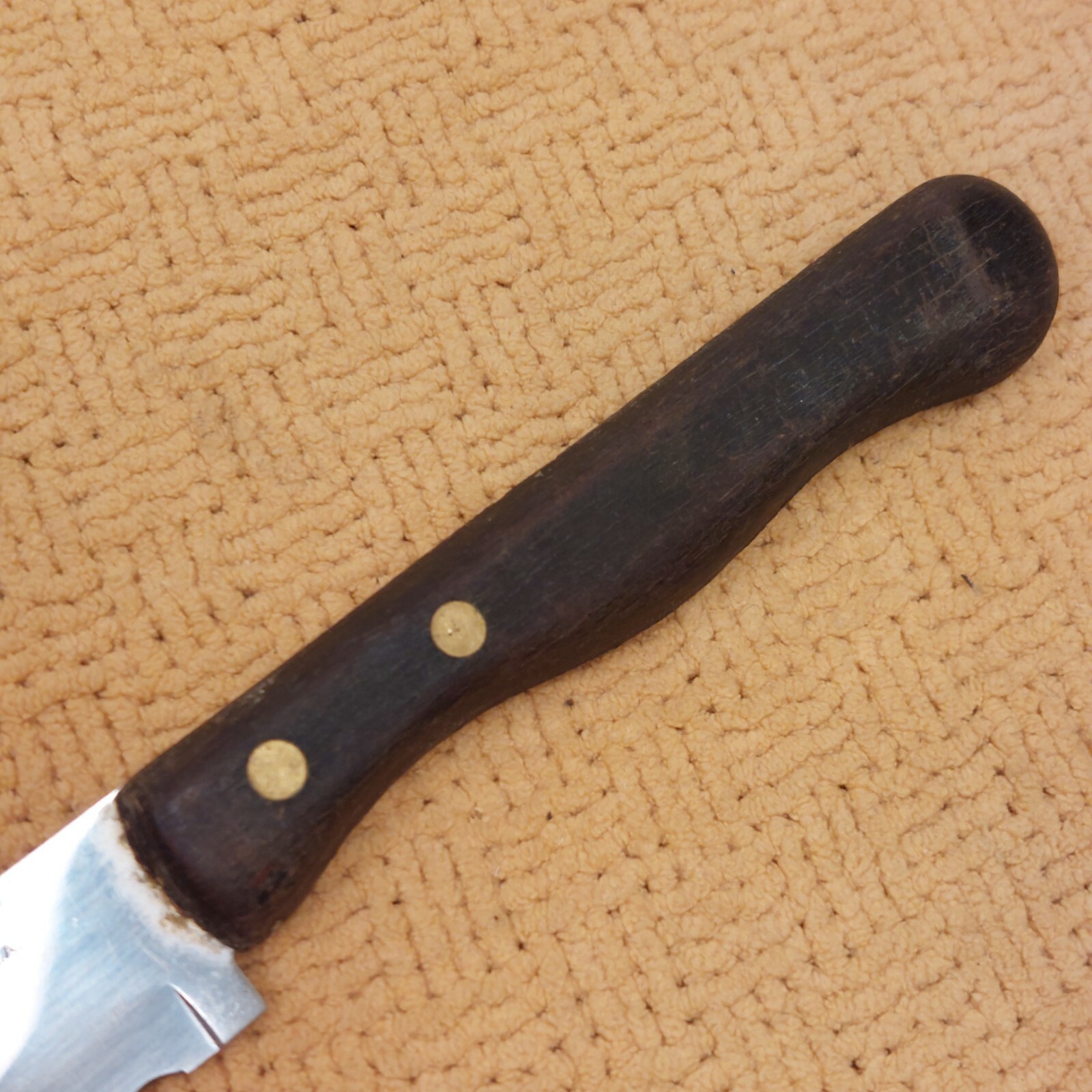 EKCO ETERNA 7" Serrated Butcher Knife Wood Handle Stainless Brass