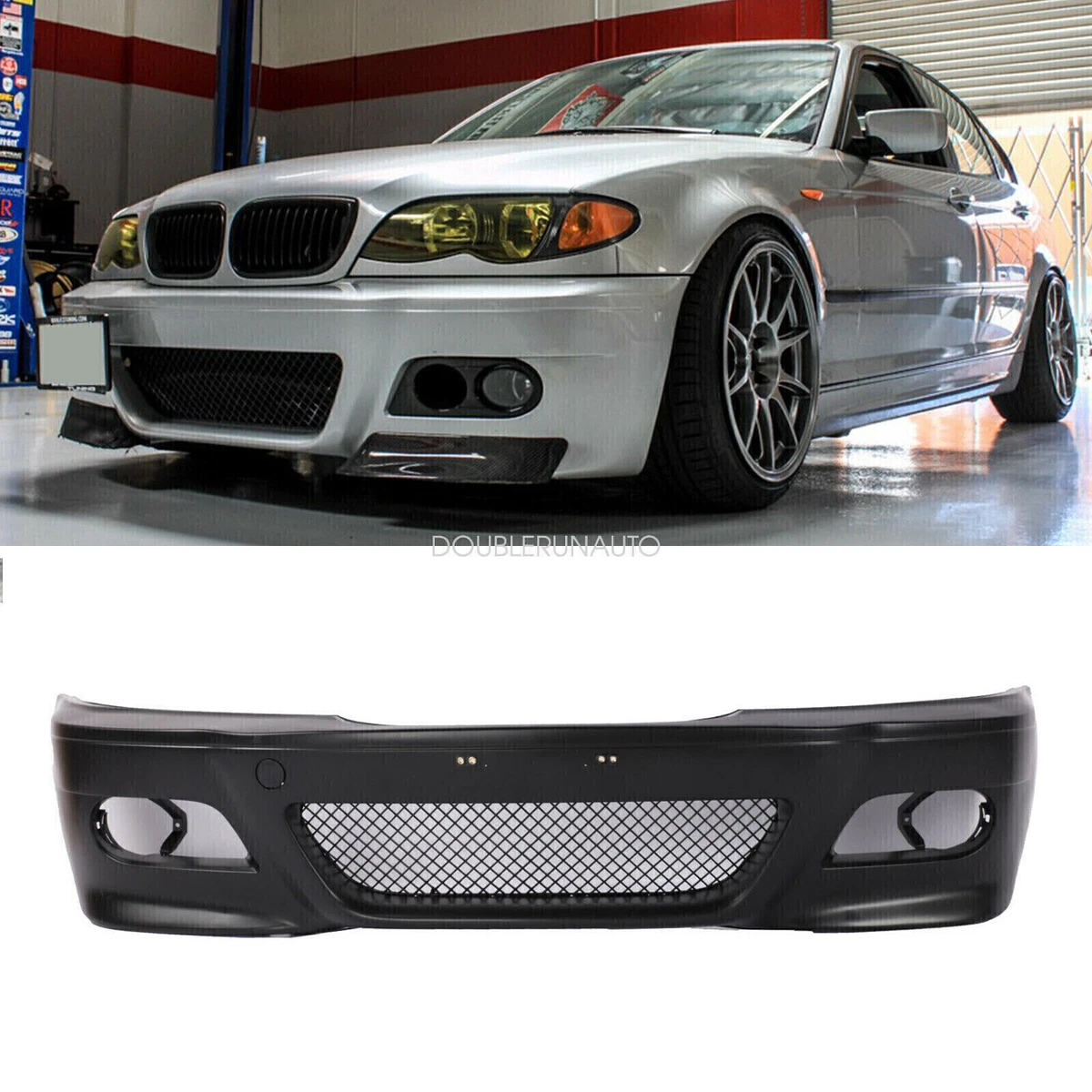 For BMW E46 M3 Style Front Bumper Covers 4dr 2dr 1999 05 SEDAN