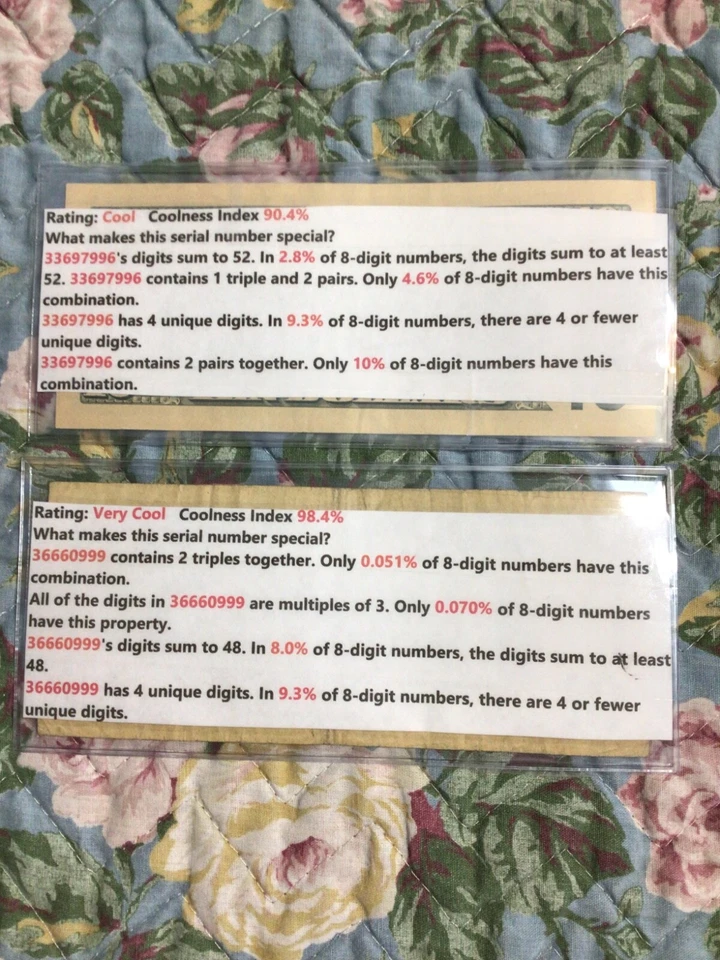 Two 2013 10 $Dollar Bill Fancy Serial Number, see pics, circulated. - Image 2 of 2