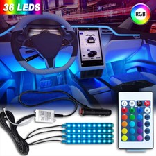 4X 9LED Car Inside Atmosphere Neon Multiple Lights Strip RGB Control  IR Remote