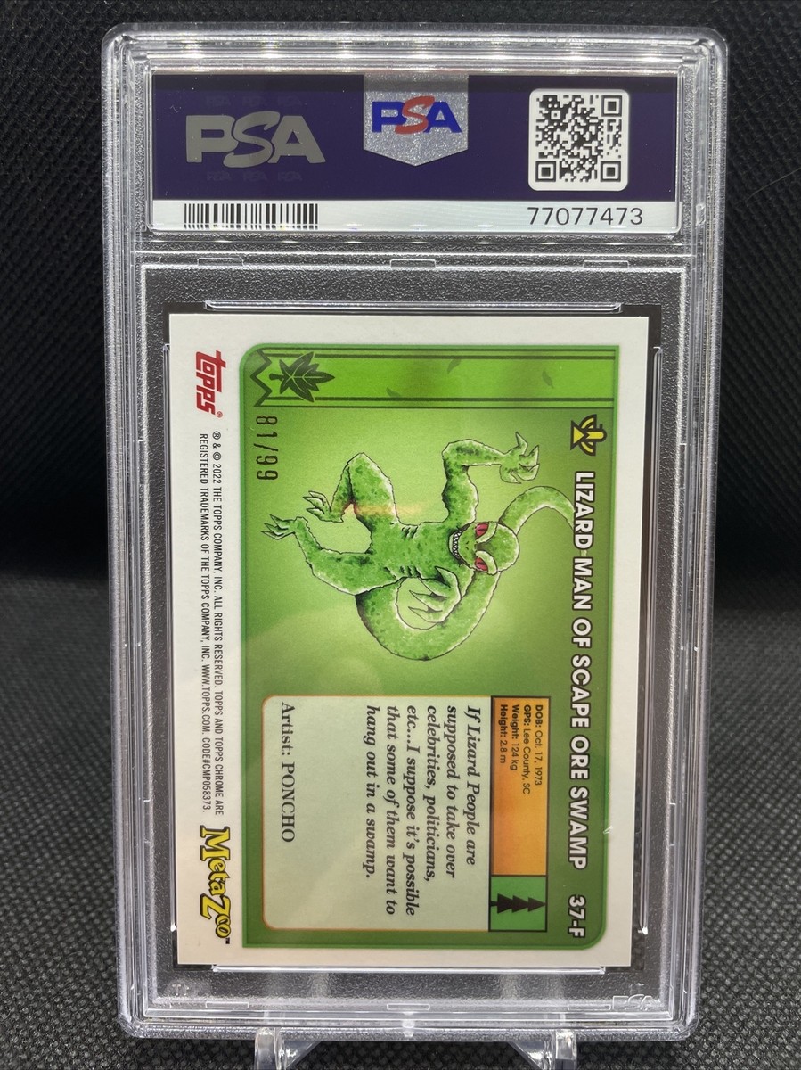 2022 Topps Chrome MetaZoo Cryptid Camera Lizard Man Green