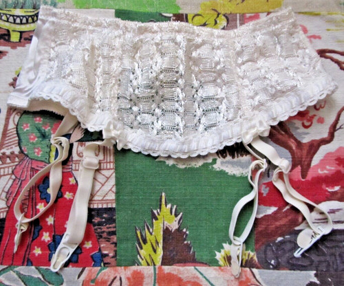 Vintage 1990's white lace & satin Christian Dior Garter belt