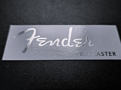 2-Pack Fender Telecaster Headstock Waterslide Decal Solid Silver for Guitars