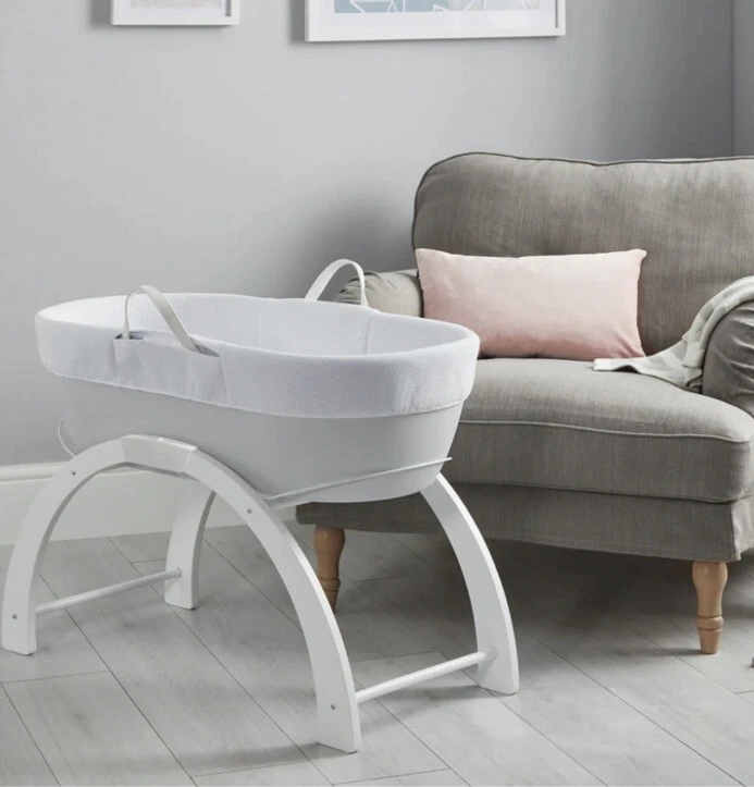 Shnuggle Dreami Moses Basket Stand Bassinet White eBay