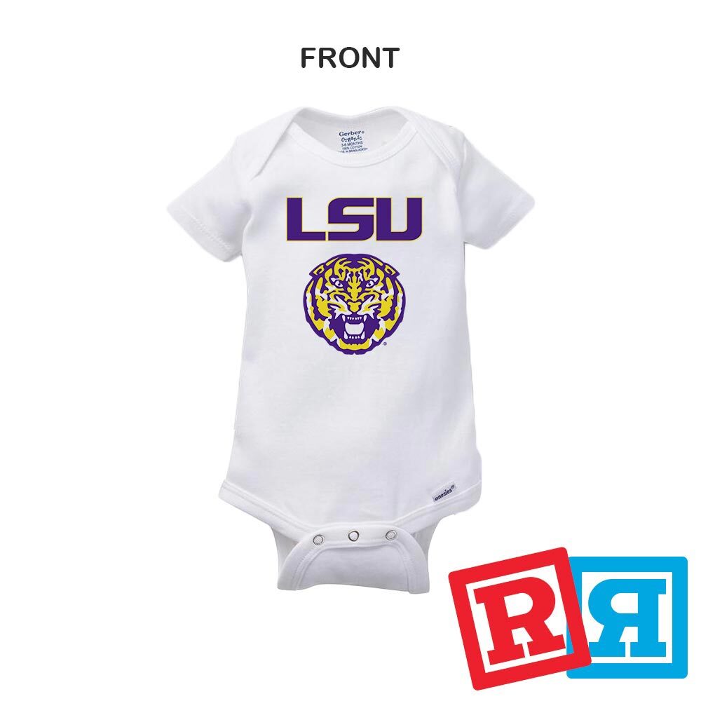 Personalized LSU Tigers Gerber Baby Onesie® Cotton Custom Bodysuit