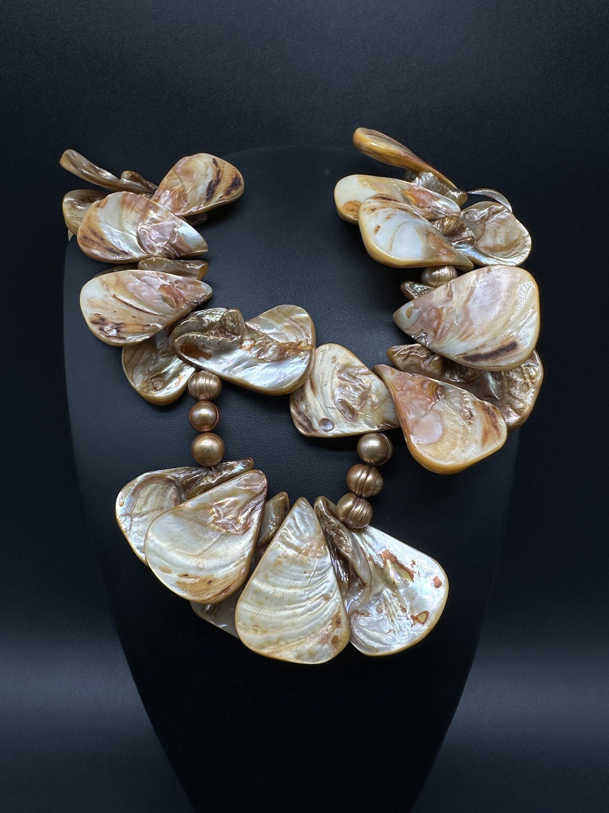 Sterling Silver Statement Shell Baroque Pearl Nec… - image 3