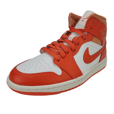 Nike AIR JORDAN 1 MID Women's Sneaker Orange/White Multi Sz BQ6472-108 NEW!
