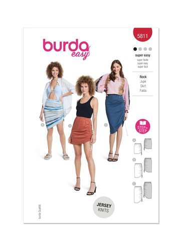 BURDA 5811 MISSES SKIRT Sewing Pattern Sizes 8 - 22 Skill: SUPER EASY