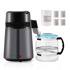 Water Distiller 4L Water Purifier Countertop Stainless Steel Interior 750W